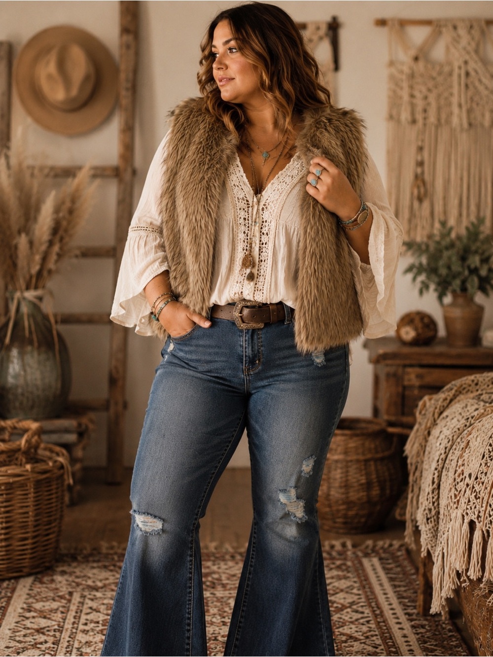 NWT Merona Faux Fur Vest – Boho Luxe Layer | Size XXL